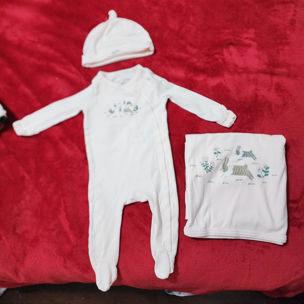 Baby Girl Pottery Barn Pajama and Blanket Set